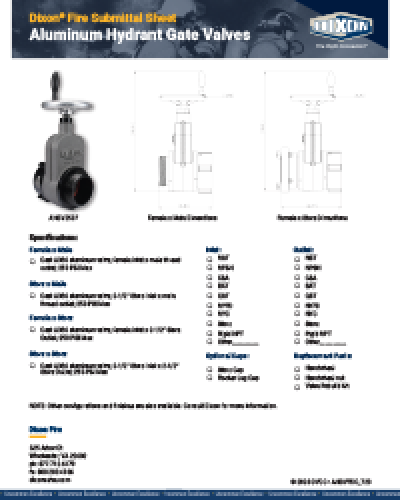Aluminum Hydrant Gate Valves