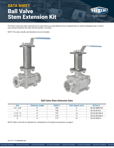 Ball Valve Stem Extension Kit